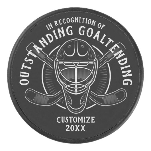 Personalisierter herausragender Goaltender Eishockey Puck (Vorderseite)