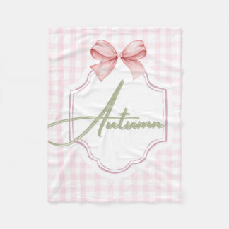 Personalisierter Herbst Baby Girl Kinderzimmer Bow Fleecedecke
