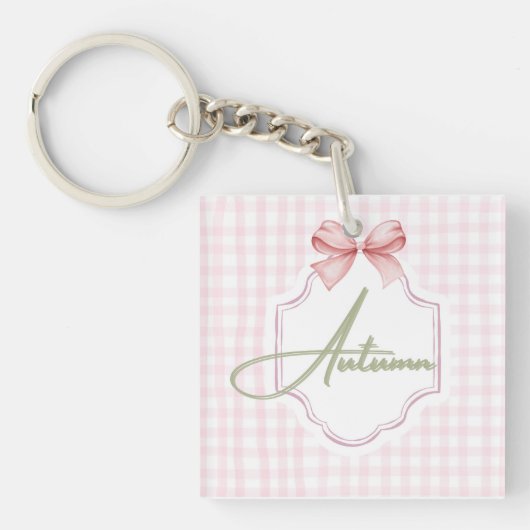 Personalisierter Herbst Baby Girl Kinderzimmer Bow Schlüsselanhänger (Vorderseite)