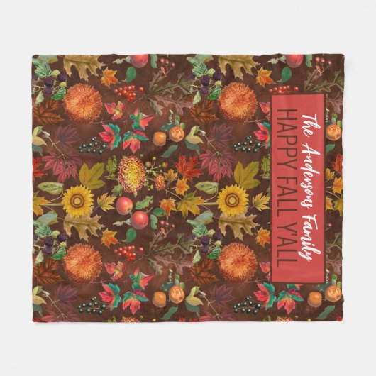 Personalisierter Herbst Botanicale Fleecedecke (Vorderseite (Horizontal))