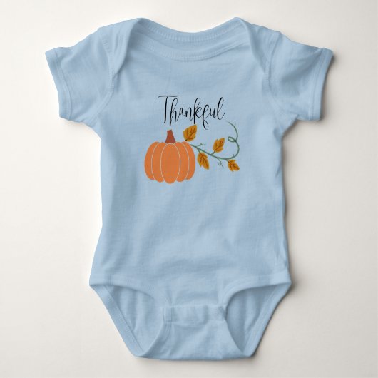 Personalisierter Herbst "Dankbar" Baby-T - Shirt (Vorderseite)