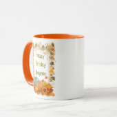 Personalisierter Herbst-Geburtstagsbecher mit Kürb Tasse (Vorderseite Links)