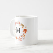 Personalisierter Herbst Herbst Mit Monogramm Kaffeetasse (Vorderseite Links)