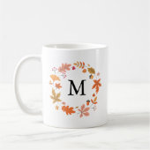 Personalisierter Herbst Herbst Mit Monogramm Kaffeetasse (Links)