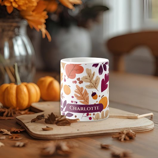 Personalisierter Herbst - Herbstleaves & Acorns Na Kaffeetasse