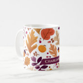 Personalisierter Herbst - Herbstleaves & Acorns Na Kaffeetasse (Vorderseite Links)