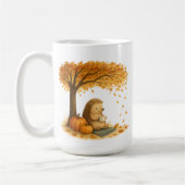 Personalisierter Herbst-Igel-Unter-Baum-Kaffeebech Kaffeetasse (Links)
