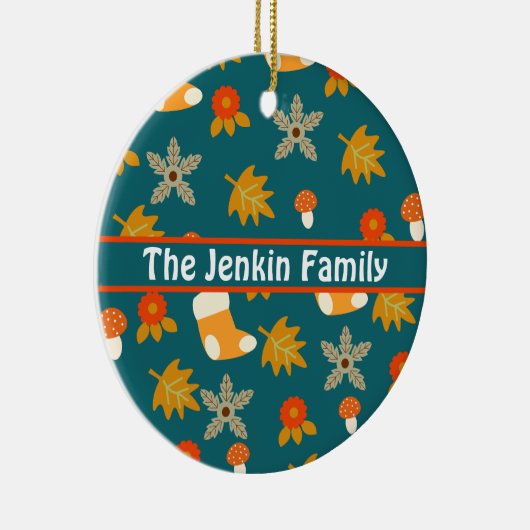 Personalisierter Herbst Keramik Ornament (Rechts)