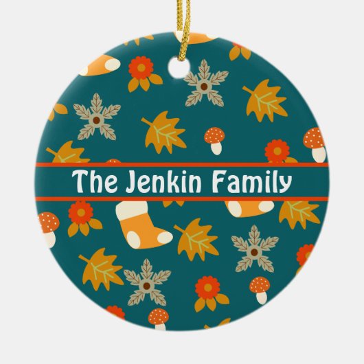 Personalisierter Herbst Keramik Ornament (Vorne)