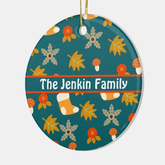 Personalisierter Herbst Keramik Ornament (Links)