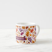 Personalisierter Herbst - Name der Herbstleaves un Espressotasse (Vorderseite Rechts)