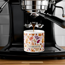 Personalisierter Herbst - Name der Herbstleaves un Espressotasse