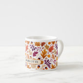 Personalisierter Herbst - Name der Herbstleaves un Espressotasse (Vorderseite Rechts)