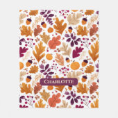 Personalisierter Herbst - Name der Herbstleaves un Fleecedecke (Vorderseite)