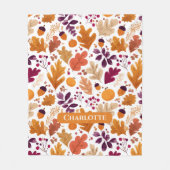 Personalisierter Herbst - Name der Herbstleaves un Fleecedecke (Vorderseite)