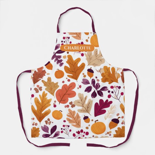 Personalisierter Herbst - Name der Herbstleaves un Schürze (Vorderseite)