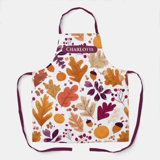 Personalisierter Herbst - Name der Herbstleaves un Schürze (Vorderseite)