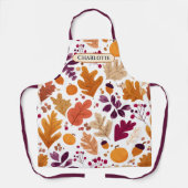 Personalisierter Herbst - Name der Herbstleaves un Schürze (Vorderseite)