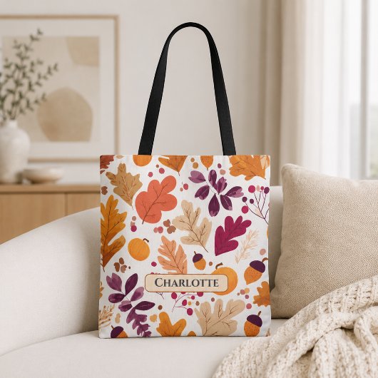 Personalisierter Herbst - Name der Herbstleaves un Tasche