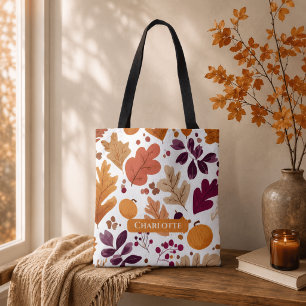 Personalisierter Herbst - Name der Herbstleaves un Tasche
