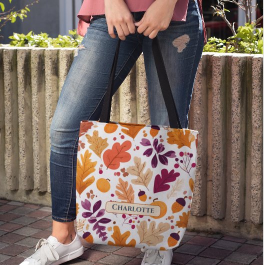 Personalisierter Herbst - Name der Herbstleaves un Tasche