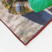 Personalisierter Herbst Orange Kariert 5 Fotomater Fleecedecke (Ecke)