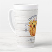 Personalisierter Herbst Pumpkin Sonnenblumen Latte Milchtasse (Linke Ecke)
