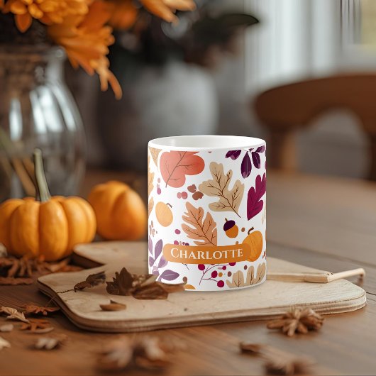 Personalisierter Herbst Tasse - Herbstleaves & Aco