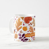 Personalisierter Herbst Tasse - Herbstleaves & Aco (Vorderseite Links)
