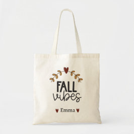 Personalisierter Herbst-Vibes-Blatt-Herz-Tote Tragetasche