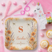 Personalisierter Herbst-Wildblumen-Libellen-Geburt Pappteller (Party)