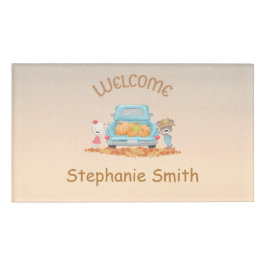 Personalisierter Herbst Willkommensbären Pumpkins  Namenschild