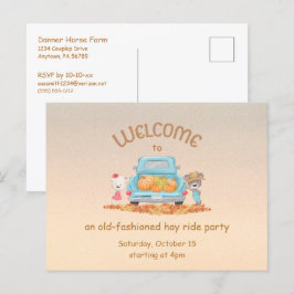 Personalisierter Herbst Willkommensbären Pumpkins  Postkarte