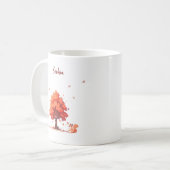 Personalisierter Herbstbaum und Eichhörnchen Kaffeetasse (Vorderseite Links)