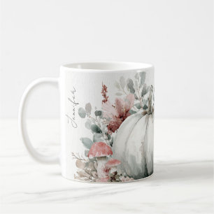 Personalisierter Herbstbecher mit Kürbissen und Bl Kaffeetasse