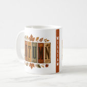 Personalisierter Herbstfeier-Keramikbecher Kaffeetasse (Vorderseite Links)
