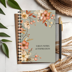 Personalisierter Herbstgarten Grün Notizblock