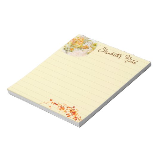 Personalisierter Herbstgarten Notizblock (Rotiert)