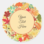 Personalisierter Herbsthintergrund Runder Aufkleber (Vorderseite)