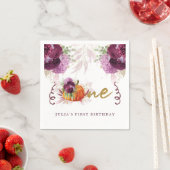 Personalisierter Herbstkürbis zum ersten Geburtsta Serviette (Beispiel)