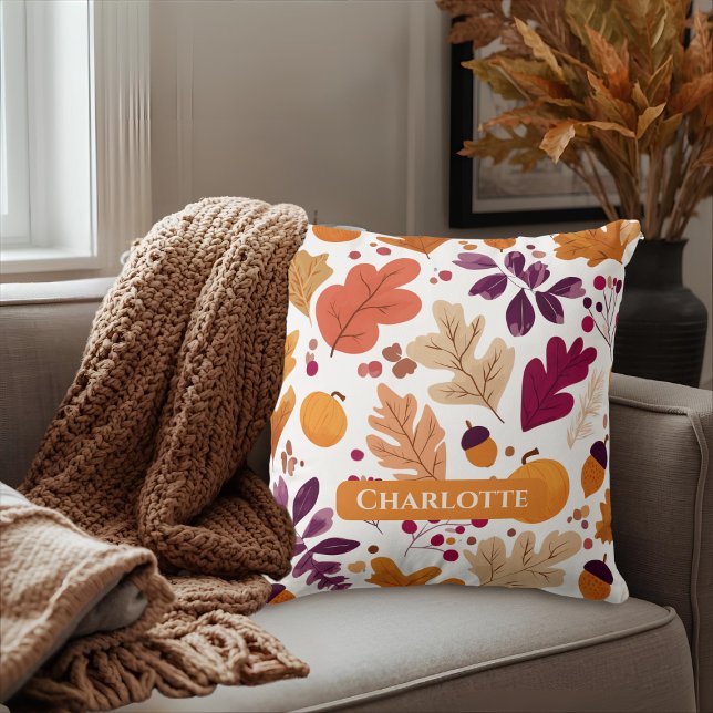 Personalisierter Herbstpilz - Herbstblätter und -k Kissen (Von Creator hochgeladen)