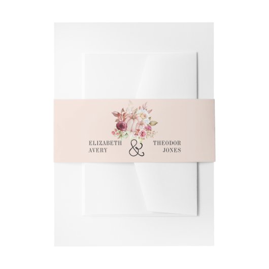 Personalisierter Herbstpink Burgundy Pumpkin Einladungsbanderole (Vorderseite Beispiel)