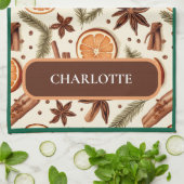 Personalisierter Herbstspeck Name Küchentücher (Gefaltet)