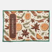 Personalisierter Herbstspeck Name Küchentücher (Horizontal)