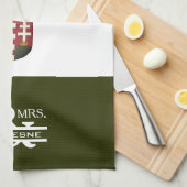 Personalisierter Herr & Frau Ungarisch Geschirrtuch (Viertel Falte)