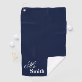 Personalisierter Herr Name Navy White Smith Golfhandtuch