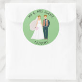 Personalisierter Herr und Frau Bride and Groom Runder Aufkleber (Tasche)