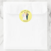 Personalisierter Herr und Frau Bride and Groom Runder Aufkleber (Tasche)