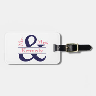 Personalisierter Herr und Frau Newly Weds Monogram Gepäckanhänger
