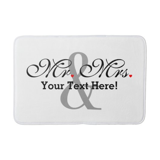 Personalisierter Herr und Frau Plus Customizable Badematte (Vorderseite)